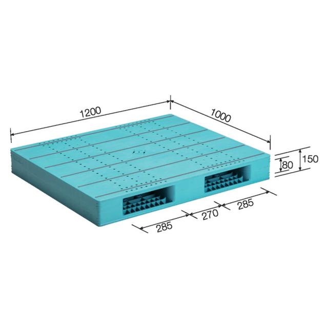 【法人限定】サンコー パレット LX-1012R2 ライトブルー 840127-01 ×2個 セット販売 【メーカー直送・代引不可・置配不可】_2