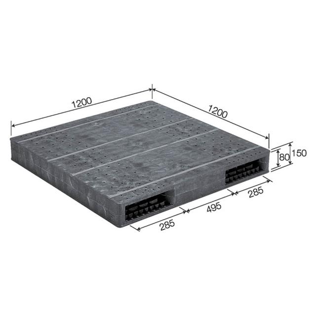【法人限定】サンコー パレット R2-1212F グレー 814428-01 ×2個 セット販売 【メーカー直送・代引不可・置配不可】