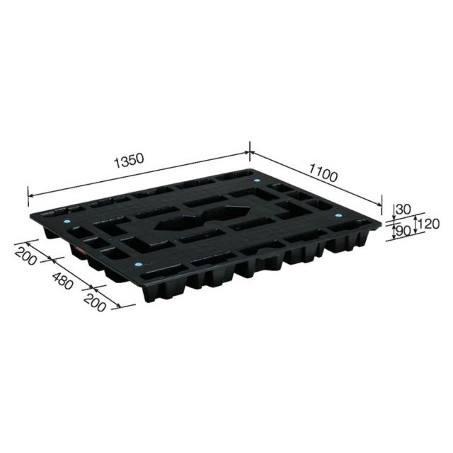 【法人限定】サンコー パレット SN2-110135 再生ブラック 814409-01 ×2個 セット販売 【メーカー直送・代引不可・置配不可】_2