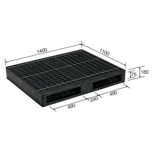 【法人限定】サンコー パレット R2-1114F-6 再生ブラック 815409-01 ×2個 セット販売 【メーカー直送・代引不可・置配不可】_2