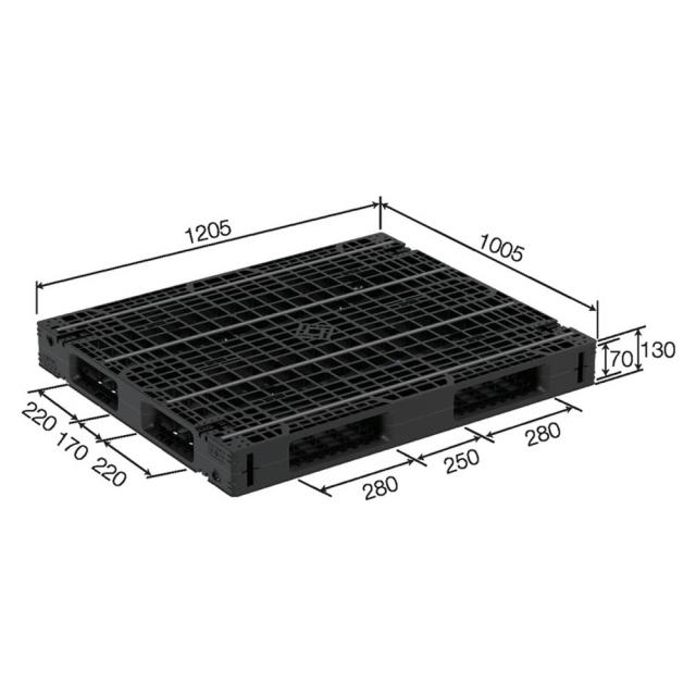 【法人限定】サンコー パレット R4-1012-9 再生ブラック 812281-01 ×2個 セット販売 【メーカー直送・代引不可・置配不可】_2
