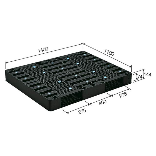【法人限定】サンコー パレット R2-1114-3 再生ブラック 815403-00 ×2個 セット販売 【メーカー直送・代引不可・置配不可】_2