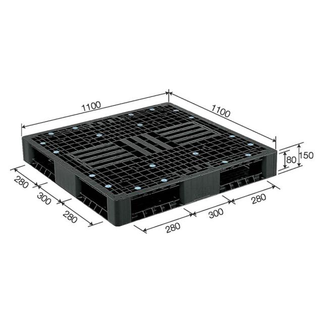 【法人限定】サンコー パレット R4-1111-3 再生ブラック 812183-00 ×2個 セット販売 【メーカー直送・代引不可・置配不可】_2