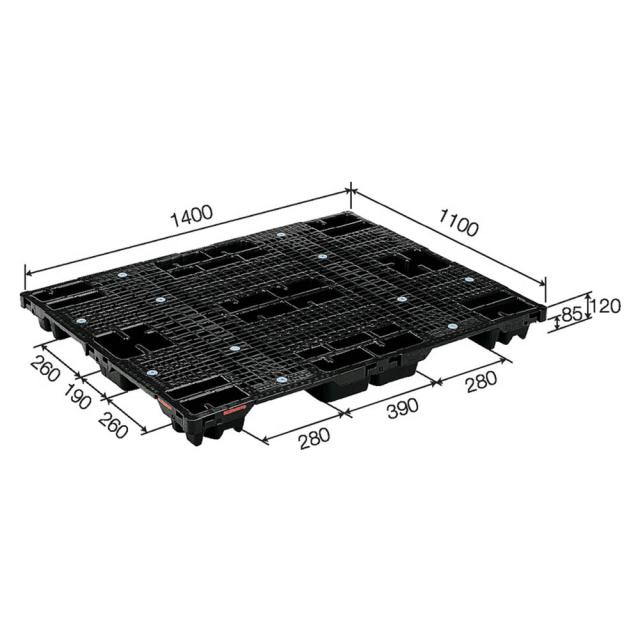 法人限定】サンコー パレット SN4-1114 再生ブラック 815402-01