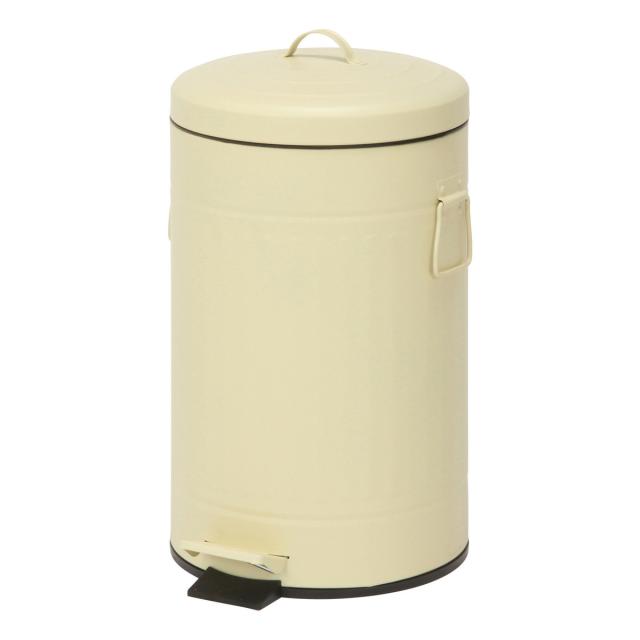 不二貿易 スチール ラウンドペダルペール 12L アイボリー FTC313-12L 【メーカー直送・代引不可・置配不可・配送地域限定】