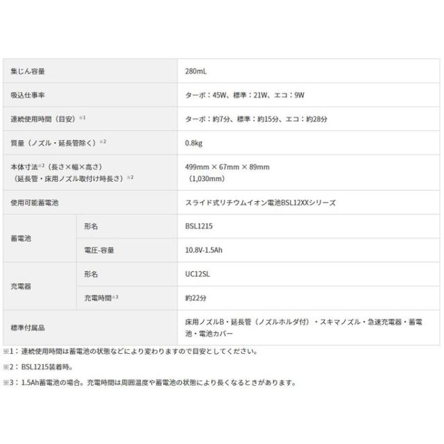 ハイコーキ HiKOKI 10.8V コードレスクリーナ バッテリー付 R12DB(ESB)