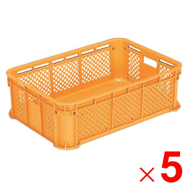 【法人限定】サンコー サンテナー B#42 水抜き孔有 オレンジ 104300-00 ×5個 セット販売 【メーカー直送・代引不可・置配不可】