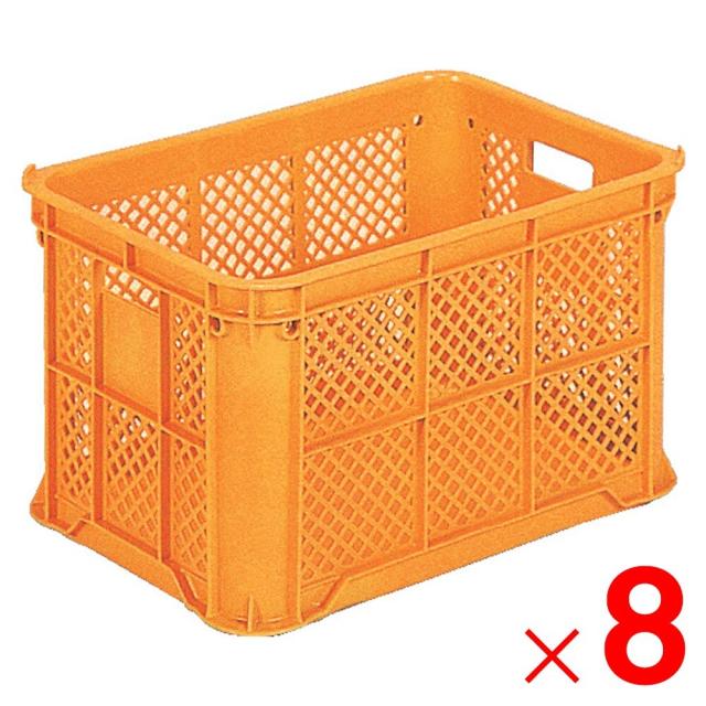 【法人限定】サンコー サンテナー B#50 ミミアリ 水抜き孔有 オレンジ 104803-00 ×8個 セット販売 【メーカー直送・代引不可・置配不可】