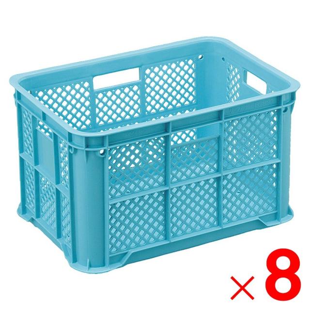 【法人限定】サンコー サンテナー B#50 ミミナシ 水抜き孔有 ライトブルー 104807-00 ×8個 セット販売 【メーカー直送・代引不可・置配不可】