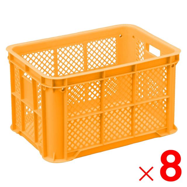 【法人限定】サンコー サンテナー B#50-4 ミミナシ 水抜き孔有 オレンジ 104913-00 ×8個 セット販売 【メーカー直送・代引不可・置配不可】