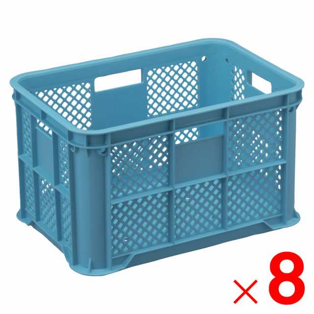 【法人限定】サンコー サンテナー B#50 ミミナシ 水抜き孔有 ライトブルー 104830-00 ×8個 セット販売 【メーカー直送・代引不可・置配不可】