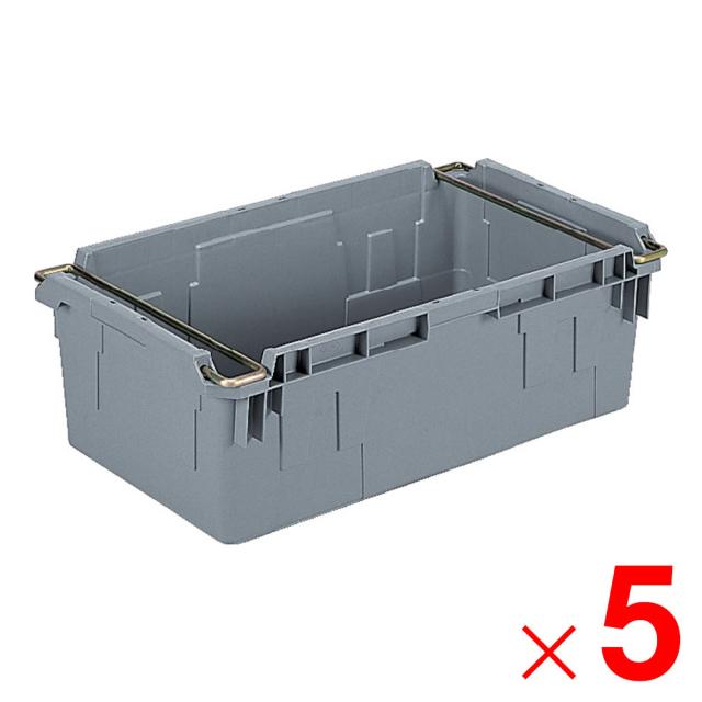 【法人限定】サンコー サンバケット #56N ハンドル付 孔無 ライトグレー 205500-01×5個 セット販売 【メーカー直送・代引不可・置配不可】