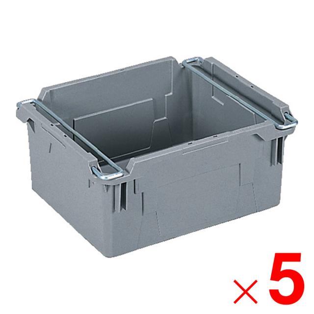 【法人限定】サンコー サンバケット #42N ハンドル付 ライトグレー 204102-01×5個 セット販売 【メーカー直送・代引不可・置配不可】