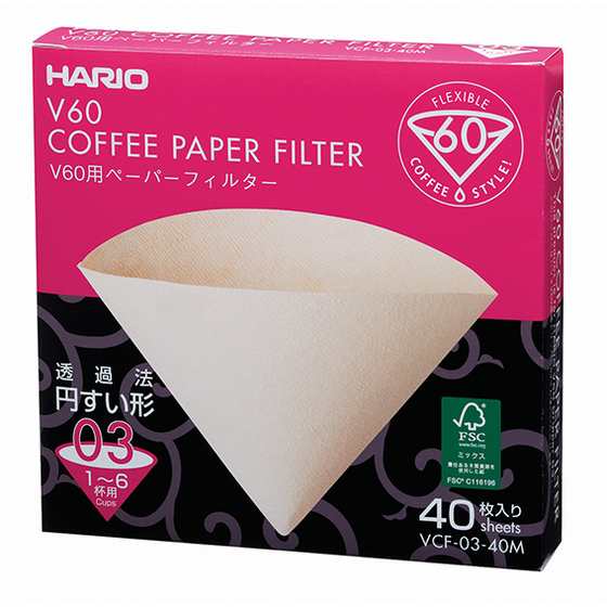 HARIO ハリオ V60ペーパーフィルター03Ｍ 40枚入り VCF-03-40M