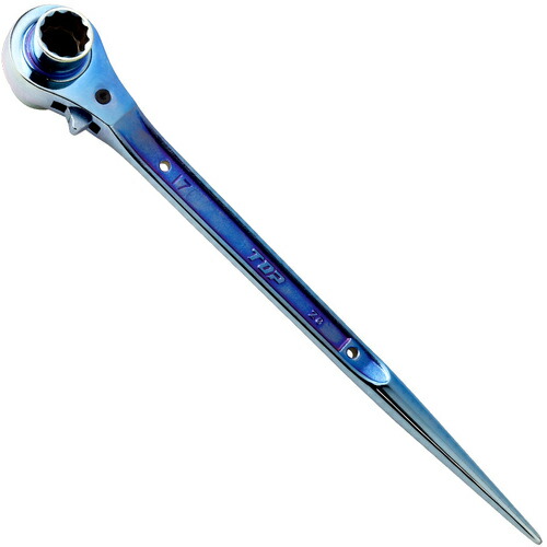 押さえる色合い TOP 両口ラチェットレンチ イオンプレーティング青味 RM-17X21N-ST-B ラチェットレンチ 物の具