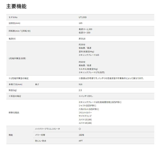 マキタ UT130DZSP 充電式 カクハン機 18V 【モーター部のみ】makita 電動 コードレス 工具 攪拌 攪拌機 かくはん かくはん機_7