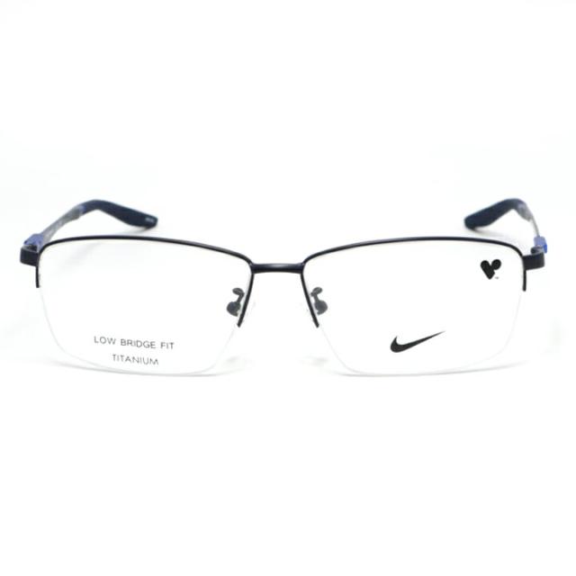 【新作】NIKE ナイキ軽量 スポーツ 眼鏡 メガネ フレーム サングラス6092LB-411度付可 マットメタリックブルーナイロール 軽量メガネ ハーフリム フチなし