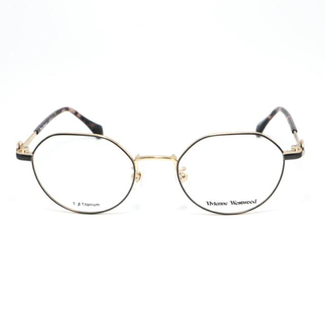Vivienne Westwood ヴィヴィアンウエストウッドレディース 眼鏡 メガネ フレーム サングラス40-0032-3 サイズ50 マットブラック ゴールドリビジョン製レンズでお好きなサングラス作成可能