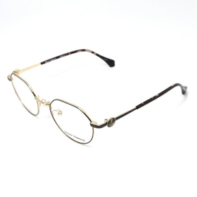 Vivienne Westwood ヴィヴィアンウエストウッドレディース 眼鏡 メガネ フレーム サングラス40-0032-3 サイズ50 マットブラック ゴールドリビジョン製レンズでお好きなサングラス作成可能