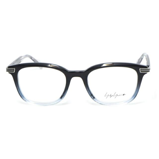 Yohji Yamamoto ヨウジヤマモトクラシック 眼鏡 メガネ フレーム サングラス19-0101-2　度付可ブラックネイビーハーフリビジョン製レンズでお好きなサングラス作成可能