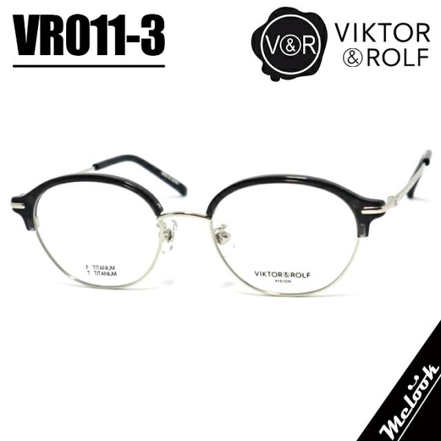 [ VIKTOR&ROLF ] ヴィクターアンドロルフ国内正規品クラシック メンズ レディース眼鏡 メガネ フレーム サングラスV&R011-3-50 VR011-3-50ブラック シルバー 12,264円