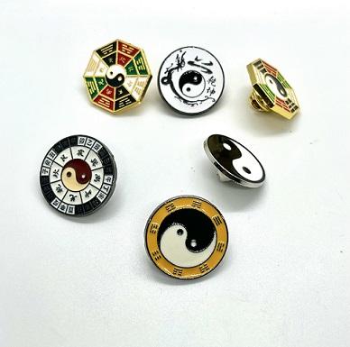 陰陽ピンバッジ【ネコポス便可】 | 春節,祭り,中国,中華街,レトロ,雑貨