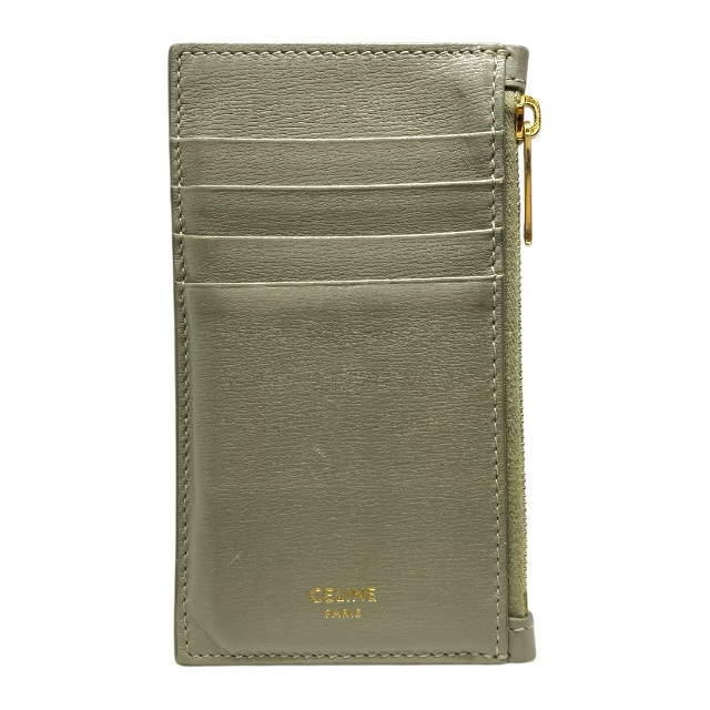 CELINE セリーヌ F-LM-2211 コンパクトジップカードホルダー コインケース カードケース フラグメントケース 小銭入れ レザー グレー