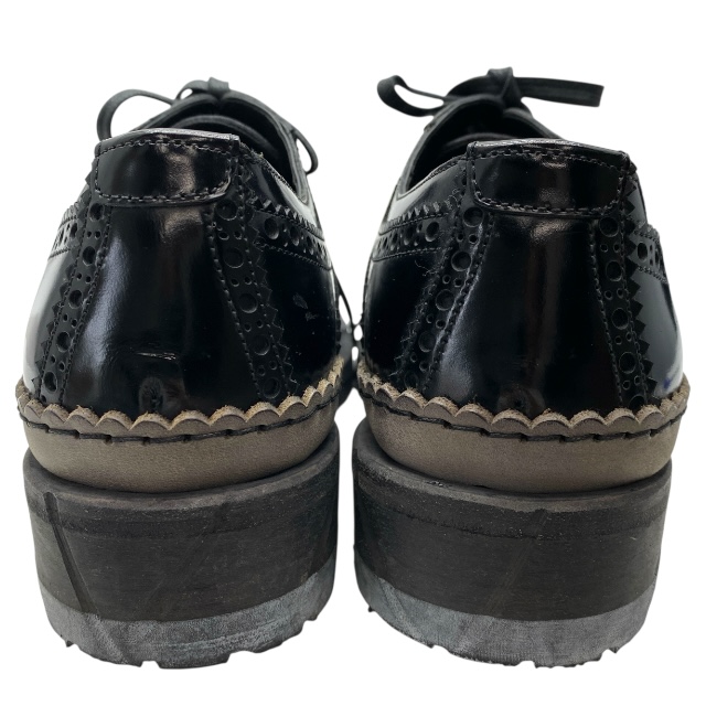 DOLCE＆GABBANA ドルチェ&amp;ガッバーナ 弗ガバ メダリオン 競り合い シューズ 舞台の袖手当て ラグソール 黒いこと [ 5 (約24糎)]