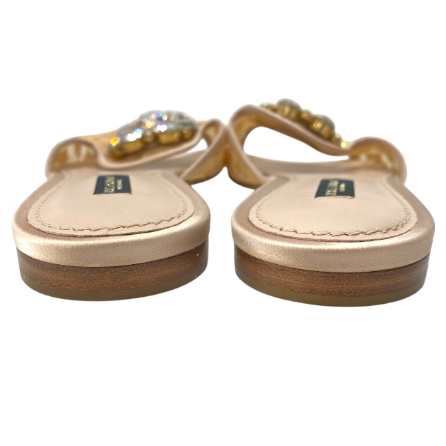 ドルチェ&ガッバーナドルガバ D&G レインボー スライドシューズ レース フラットサンダル DOLCE＆GABBANA [サイズ 37 1/2(約24.5cm)] ドルチェ&ガッバーナドルガバ D&G レインボー スライドシューズ レース