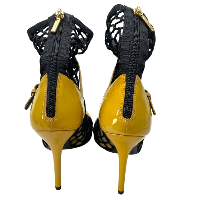 ドルチェ&ガッバーナ 13367 ドルガバ ハイヒール パンプス メッシュ ショート ブーツ イエロー ブラック DOLCE&GABBANA サイズ36(約23cm)]_3