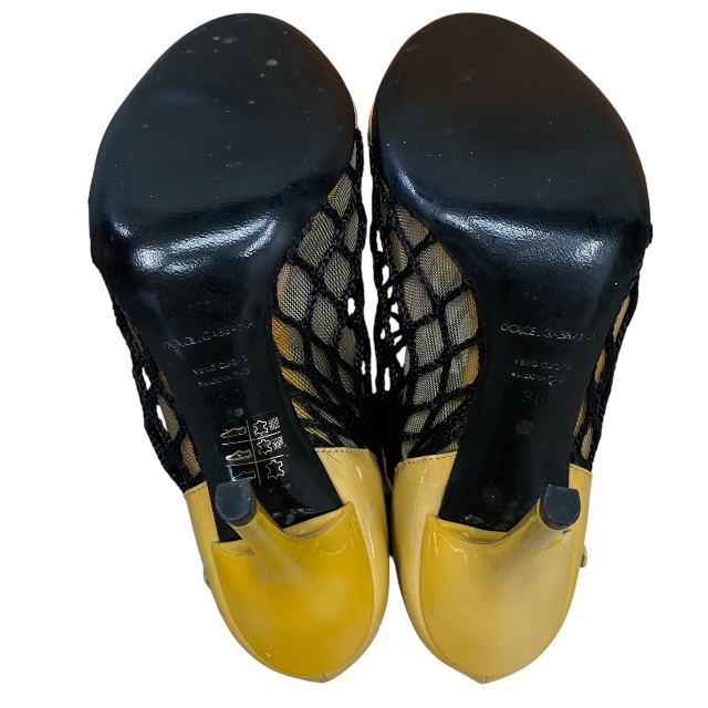 ドルチェ&ガッバーナ 13367 ドルガバ ハイヒール パンプス メッシュ ショート ブーツ イエロー ブラック DOLCE&GABBANA サイズ36(約23cm)]_9