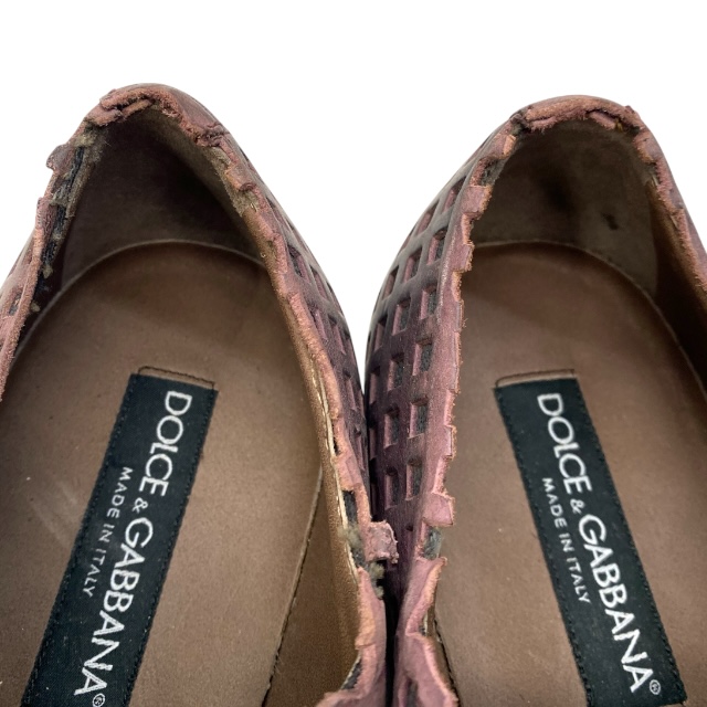 ドルチェ&ガッバーナ 6649 ドルガバ D&G パンチング ローファー スリッポン メッシュ シューズ DOLCE&GABBANA サイズ7(約26cm)]