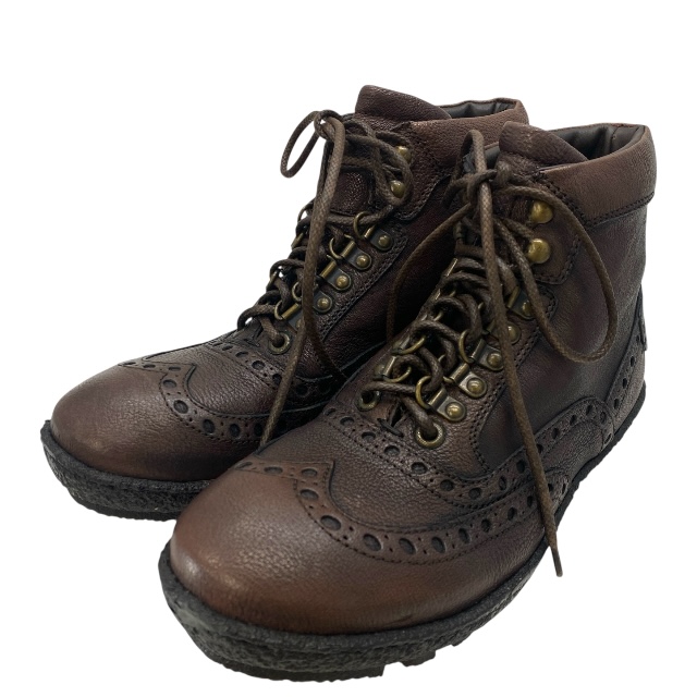 ドルチェ&ガッバーナ ドルガバ D&G ウイングチップ レースアップ ワーク ブーツ ブラウン レザーDOLCE&GABBANA [サイズ6(約25cm)]