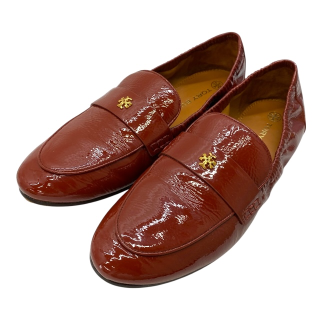 トリーバーチ 87282 バレエ ローファー クラシック ローファー ロゴ バーガンディ パテントレザー TORY BURCH[サイズ7.5(約24.5cm)]