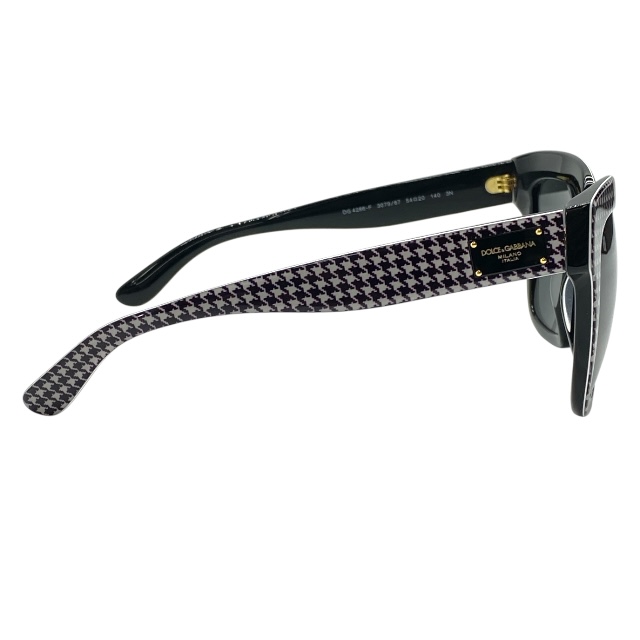 ドルチェ&ガッバーナ ドルガバ D&G DG4286-F 3079/87 サングラス アイウェア ハウンドトゥース スクエア ブラック ロゴ DOLCE&GABBANA_4