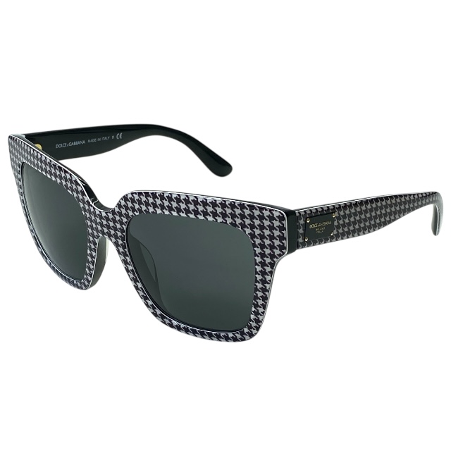 ドルチェ&ガッバーナ 弗ガバ D&G DG4286-F 3079/87 黒眼鏡 アイウェア ハウンドトゥース 真四角 黒いこと ロゴタイプ DOLCE&GABBANA