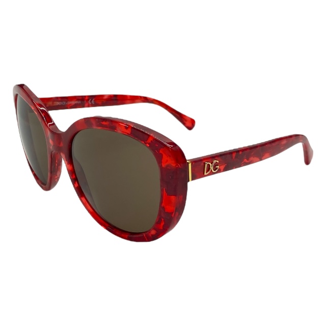 ドルチェ&ガッバーナ ドルガバ DG4248 2923/73 55□19 140 サングラス アイウェア レッド ラウンドフレーム DOLCE&GABBANA