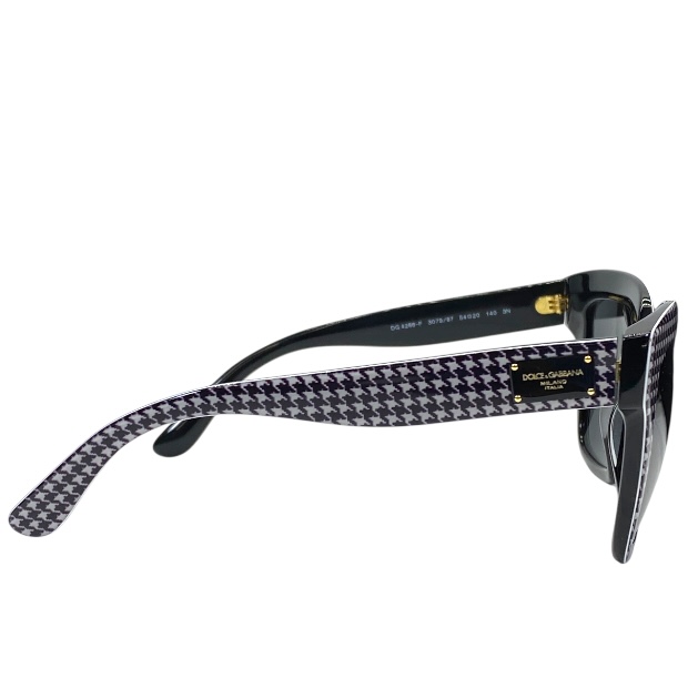 ドルチェ&ガッバーナ ドルガバ D&G DG4286-F 3079/87 サングラス アイウェア ハウンドトゥース スクエア ブラック ロゴ DOLCE&GABBANA_2