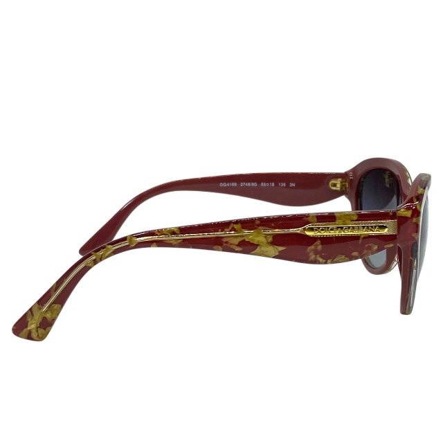 ドルチェ&ガッバーナ ドルガバ D&G DG4199 2748/8G 55□18 135 3N サングラス アイウェア キャットアイ レッド ゴールド DOLCE&GABBANA_2