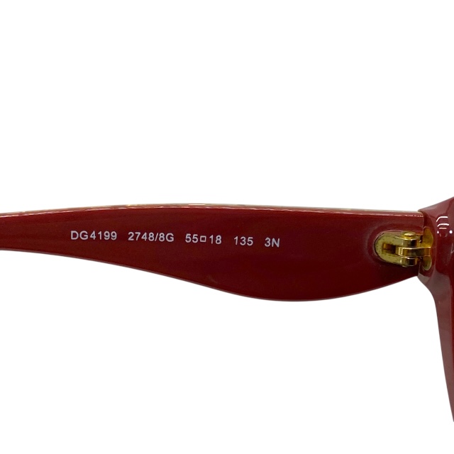 ドルチェ&ガッバーナ ドルガバ D&G DG4199 2748/8G 55□18 135 3N サングラス アイウェア キャットアイ レッド ゴールド DOLCE&GABBANA_6