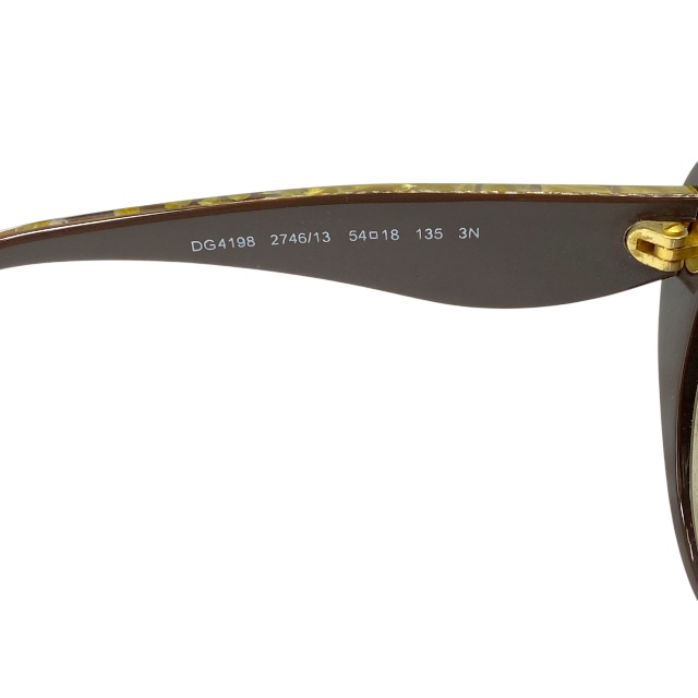 ドルチェ&ガッバーナ ドルガバ D&G DG4198 2746/13 54□18 135 3N サングラス アイウェア キャットアイ ブラウン ゴールド DOLCE&GABBANA_6