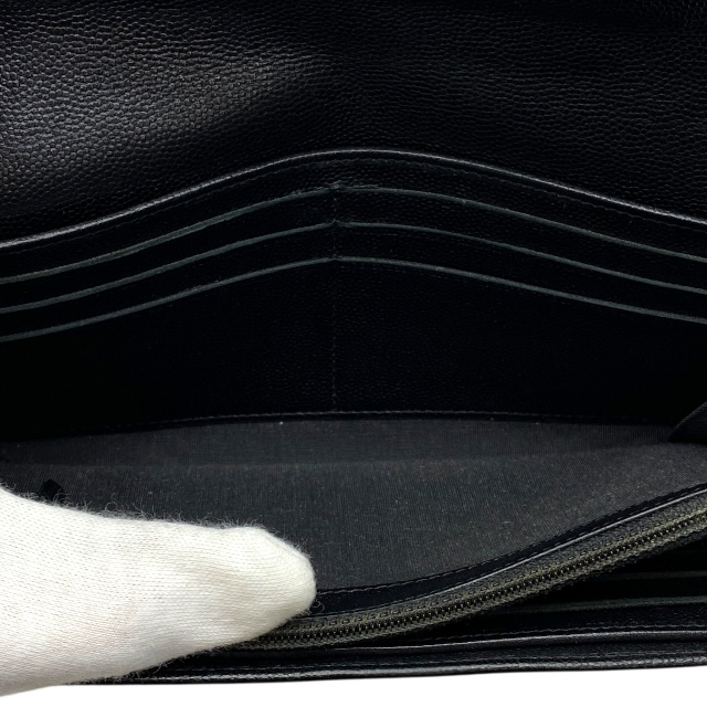 シャネル セブルガ 二つ折り 長財布 財布 ロングウォレット ココマーク キャビアスキン レザー ブラック CHANEL_6