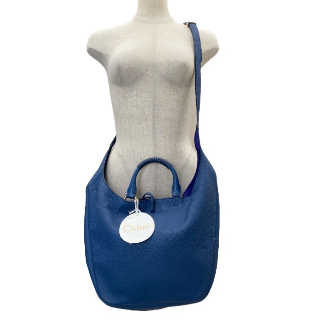 クロエ CHC23SS253J2947 2way ハンドバッグ ショルダーバッグ トートバッグ 斜め掛け ロゴ レザー ネイビー Chloe_9