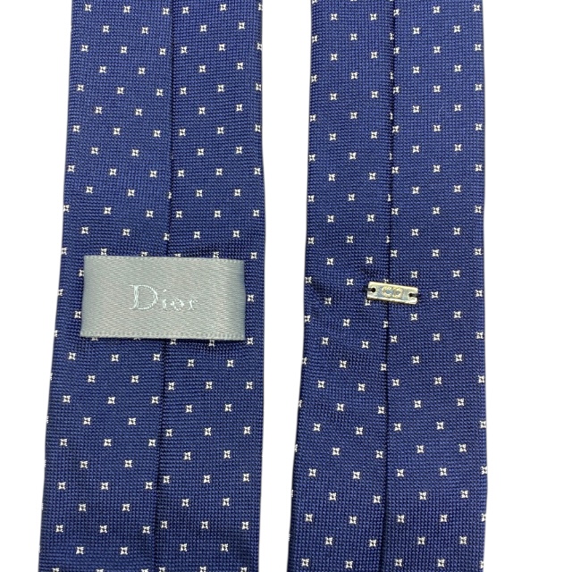 ディオール ネクタイ レギュラータイ ドット アクセサリー総柄 シルク ロゴ ネイビー Christian Dior_4
