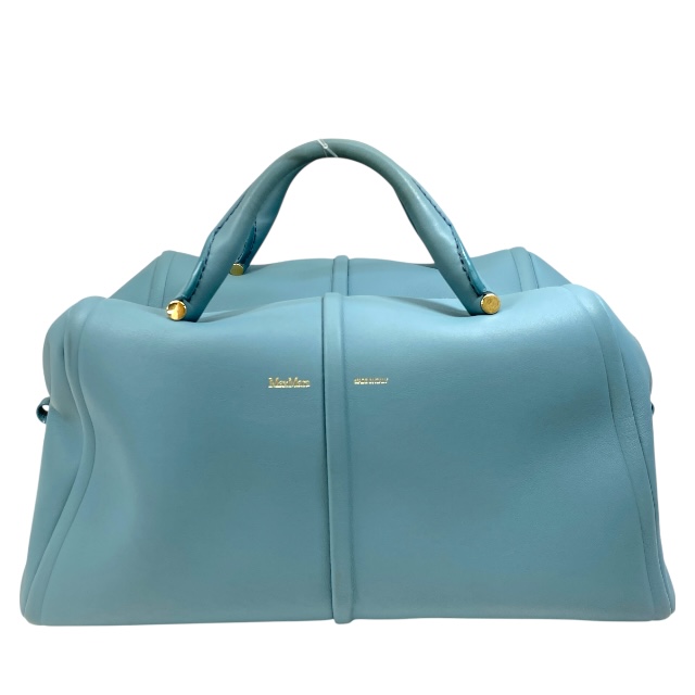 マックスマーラ エルサ 2WAY ボストンバッグ ハンドバッグ ショルダーバッグ 肩掛け レザー ライトブルー MaxMara