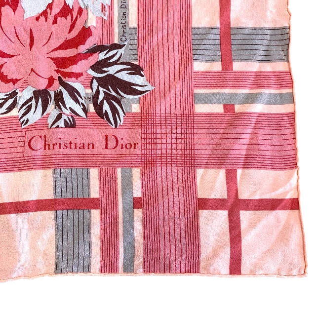 クリスチャン ディオール ストール ショール スカーフ アクセサリー シルク ロゴ 総柄 ピンク レッド Christian Dior レディース 女性 メンズ 男性 ユニセックス ギフト プレゼント バッグ カバン 財布 小物 ジュエリー アクセサリー_3