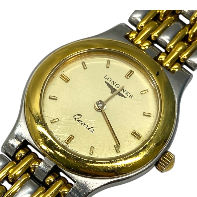 稼働品 ロンジン 7443 腕時計 時計 クオーツ アナログ ゴールド シルバー ステンレススチール レディース LONGINES 高級感 上品デザイン 人気モデル_9