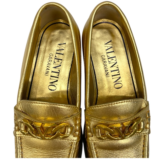 ヴァレンティノ 1W2S0EQ6AQD ロゴビット ローファー スリッポン ロゴ レザー ゴールド [サイズ 35(約22cm)] VALENTINO GARAVAN レディース 美品 正規品 上品な印象 高級感あるデザイン_5