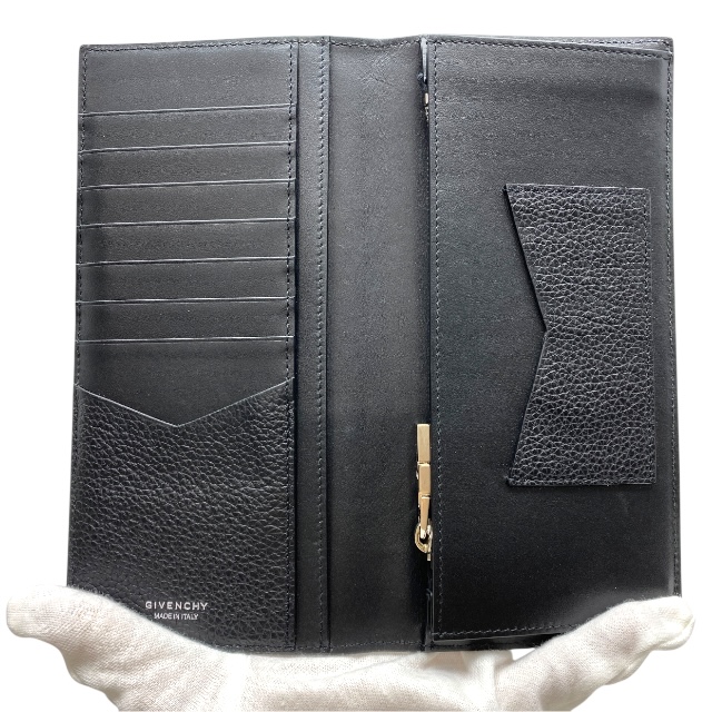ジバンシー BK6098K18A 001 財布 二つ折り 長財布 ロングウォレット 4G ロゴ メタルプレート レザー ブラック GIVENCHY メンズ向け洗練フォルム 正規品の上質ウォレット_4