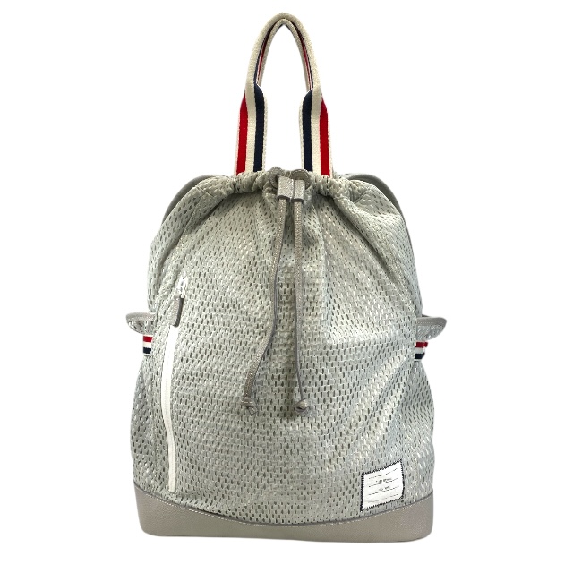 トムブラウン リュックサック バックパック トートバッグ メッシュ ストライプウェビング 軽量 グレー THOM BROWNE ユニセックス 人気 定番 高級感 おしゃれ 収納力